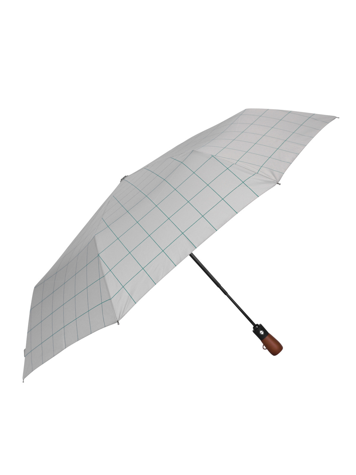 엘케이트 여성 우산 LDDR079 체크 패턴 자동 접이식 우드 핸들